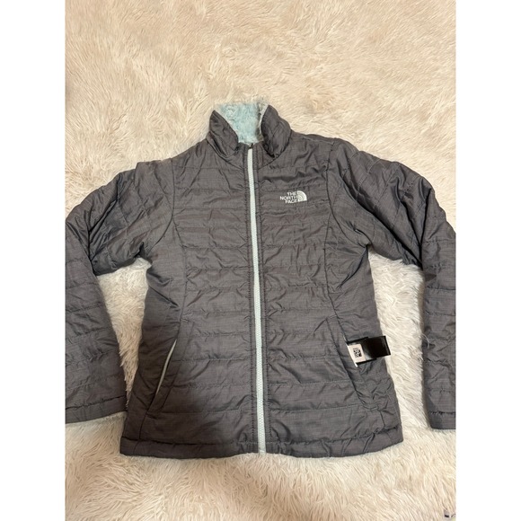 The North Face Other - The North Face Girls Reversible Mossbud Swirl Jacket Grey Blue Size M 10/12